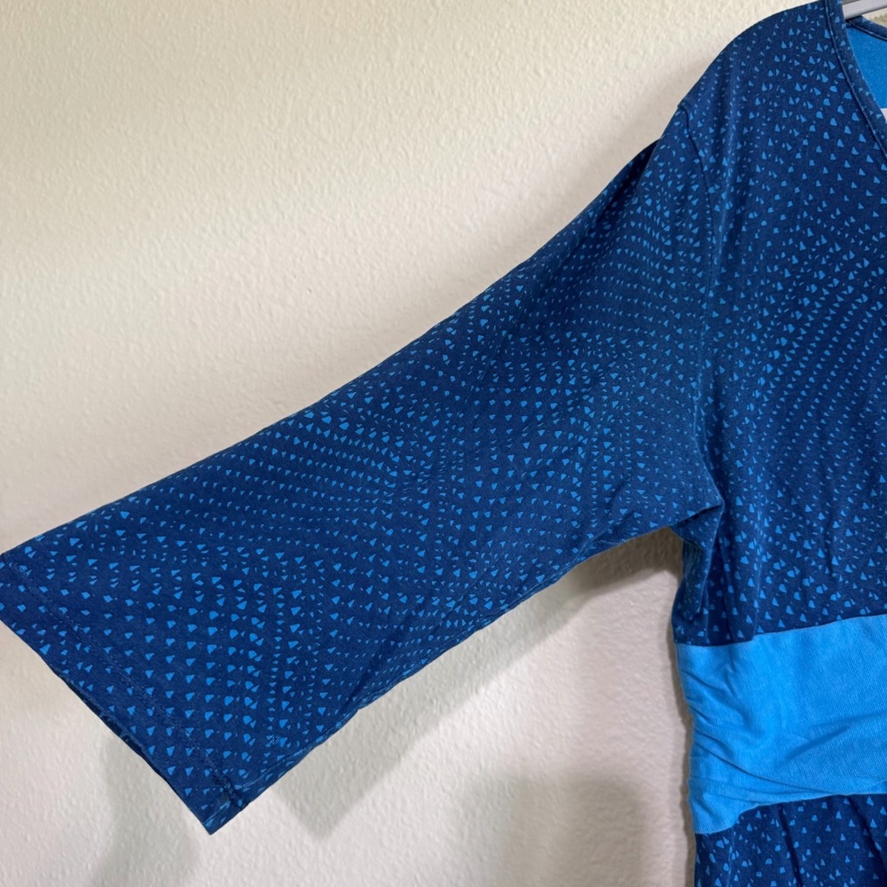 Patagonia Long Sleeve Margot Dress Women's Size XL Blue‎ Stretch Surplice V-Neck - Picture 4 of 10